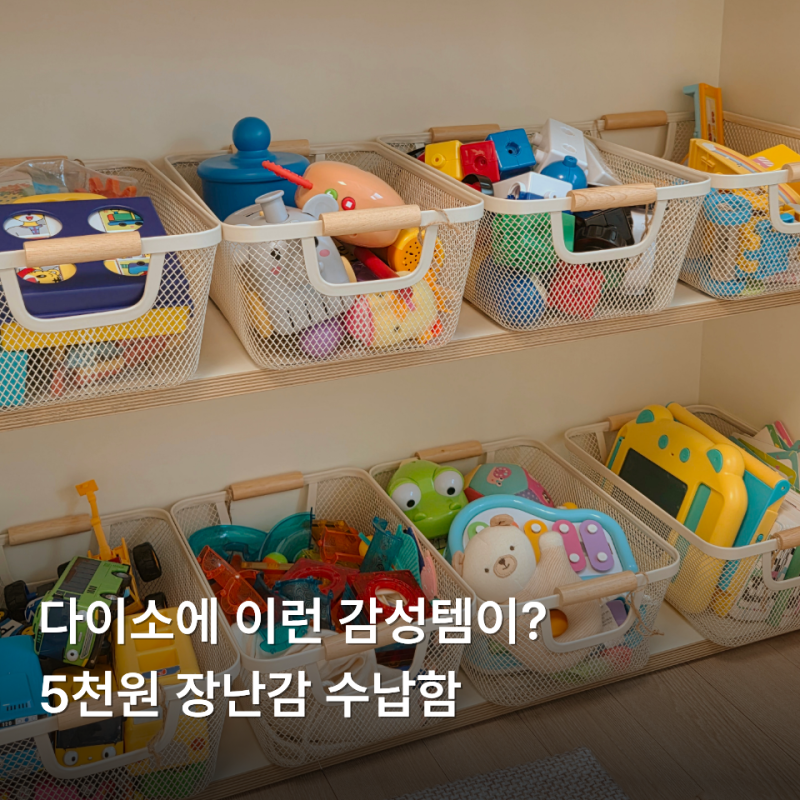 다이소 수납함 추천 장난감 교구장 정리하기 좋은 바구니
