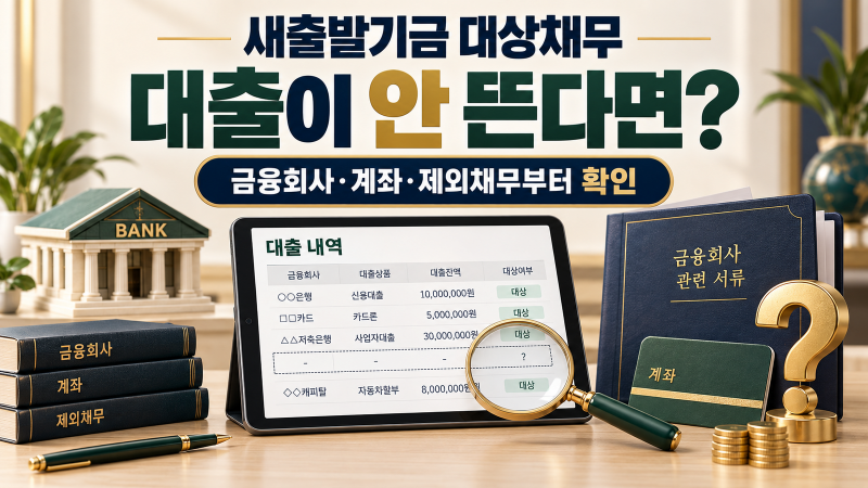새출발기금 대상 채무가 안 뜨면? 대출 조회 누락 확인 방법