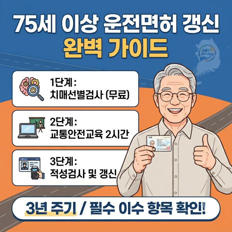 75세 이상 고령 운전자 전용 적성검사 절차 및 치매검사, 교통안전교육 완전 가이드