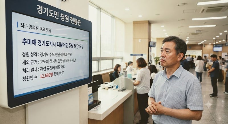 추미애 경기도지사 탈당 요구 청원 각하 논란: 쟁점과 배경 정리