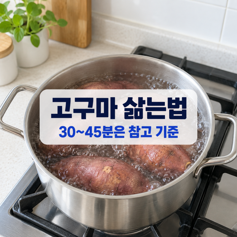 고구마 삶는법, 냄비 물에 삶는 시간과 익음 확인