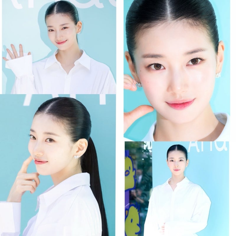 수지 아누아행사 레전드 셔츠 원피스 굴욕없는 올백 청순미모