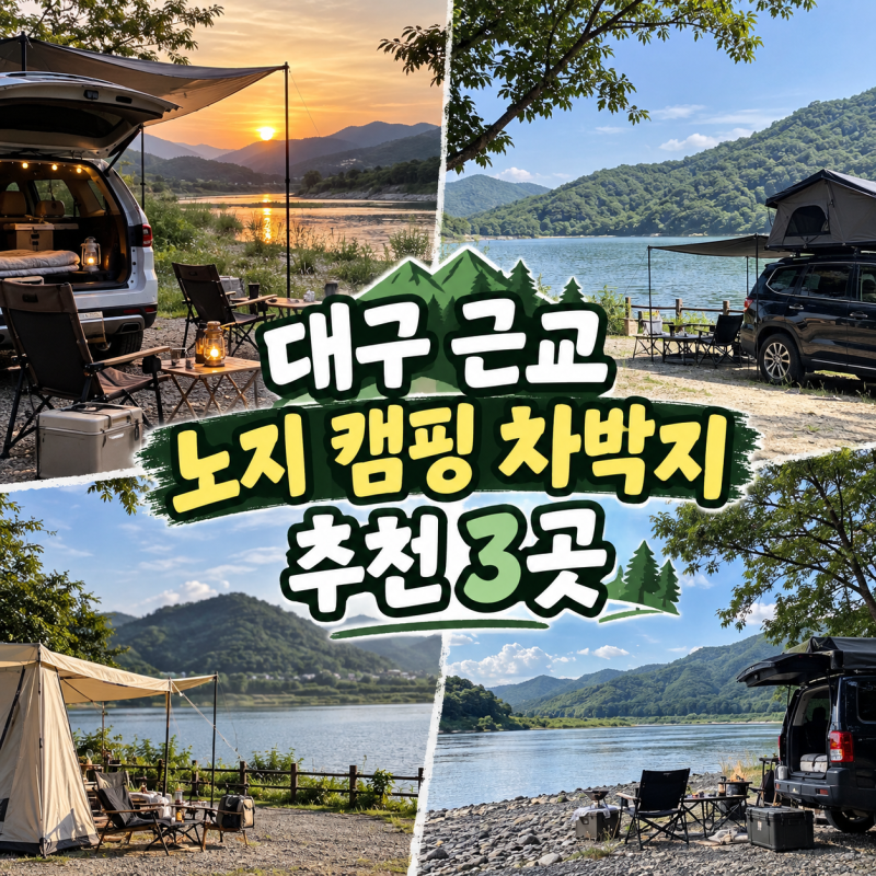 대구 근교 노지 캠핑 차박지 추천 3곳 알려드림