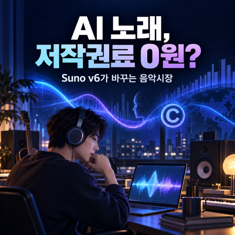 AI가 만든 노래, 차트에 올라도 저작권료는 0원? 수노 v6가 바꾸는 음악시장
