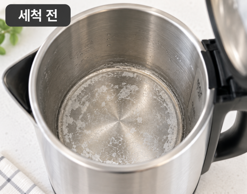 전기포트 물때 제거하는 법｜하얀 석회질 안전하게 청소하기