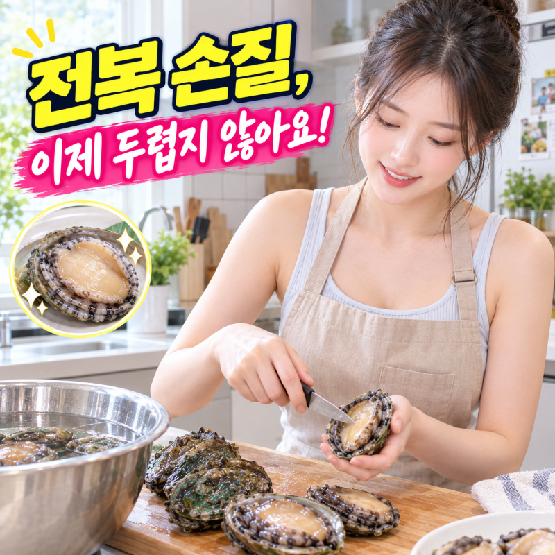 전복 손질, 이제 두렵지 않아요! (이빨·내장 제거 완벽 가이드)