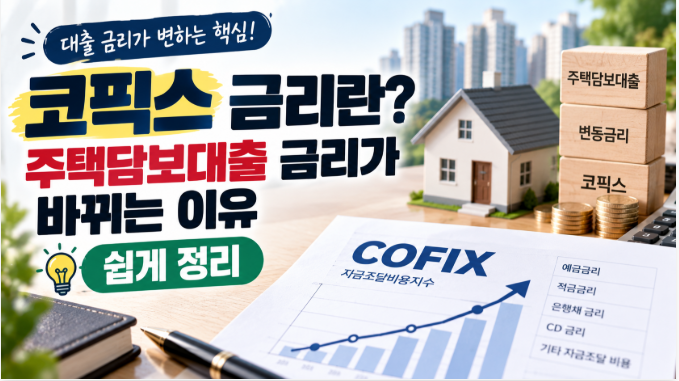 코픽스 금리란? 주택담보대출 금리가 바뀌는 이유 쉽게 정리
