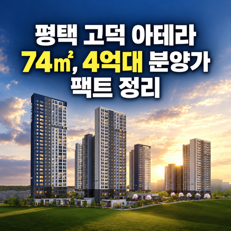 평택 고덕 아테라 74㎡, 4억대 분양가 팩트 정리
