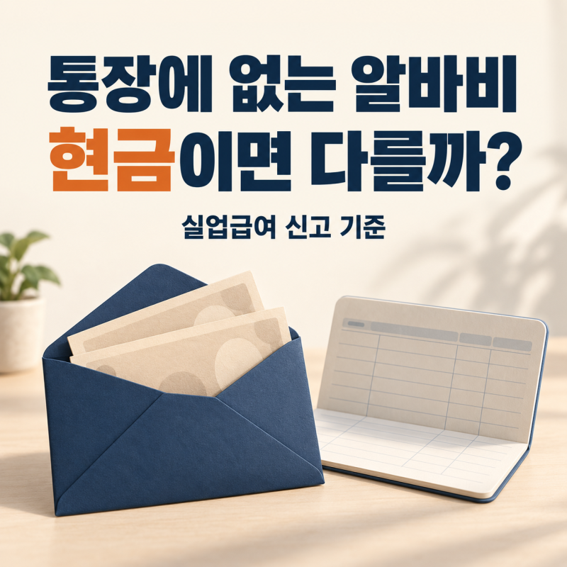 현금으로 받은 알바비, 통장에 안 찍혀도 실업급여 신고는 필요해요