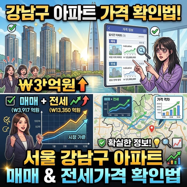 서울 강남구 아파트 매매와 전세가격 확인하는 방법