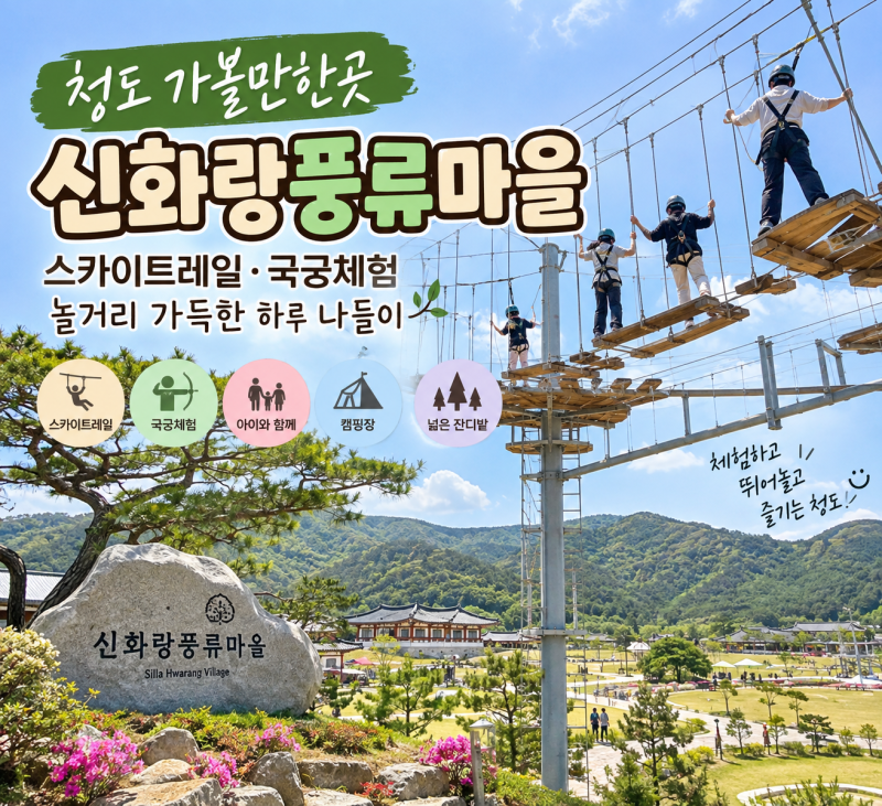 Cheongdo Must-Visit: Shinhwarang Pungryu Village, Full of Fun with Sky Trail and Archery Experience