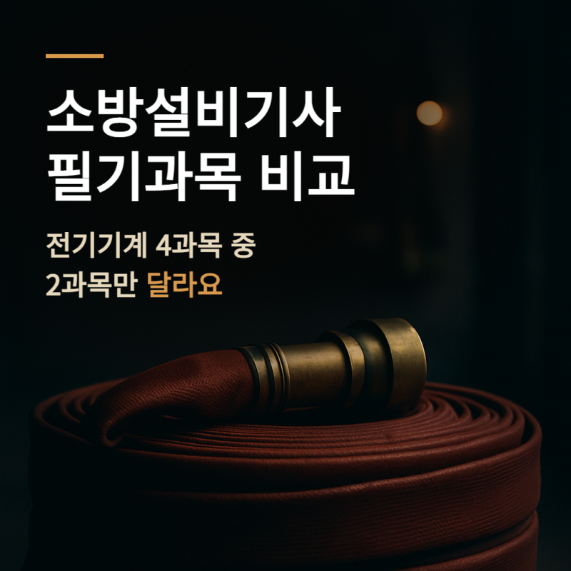 소방설비기사 전기 기계 필기 과목 예제로 비교해보기