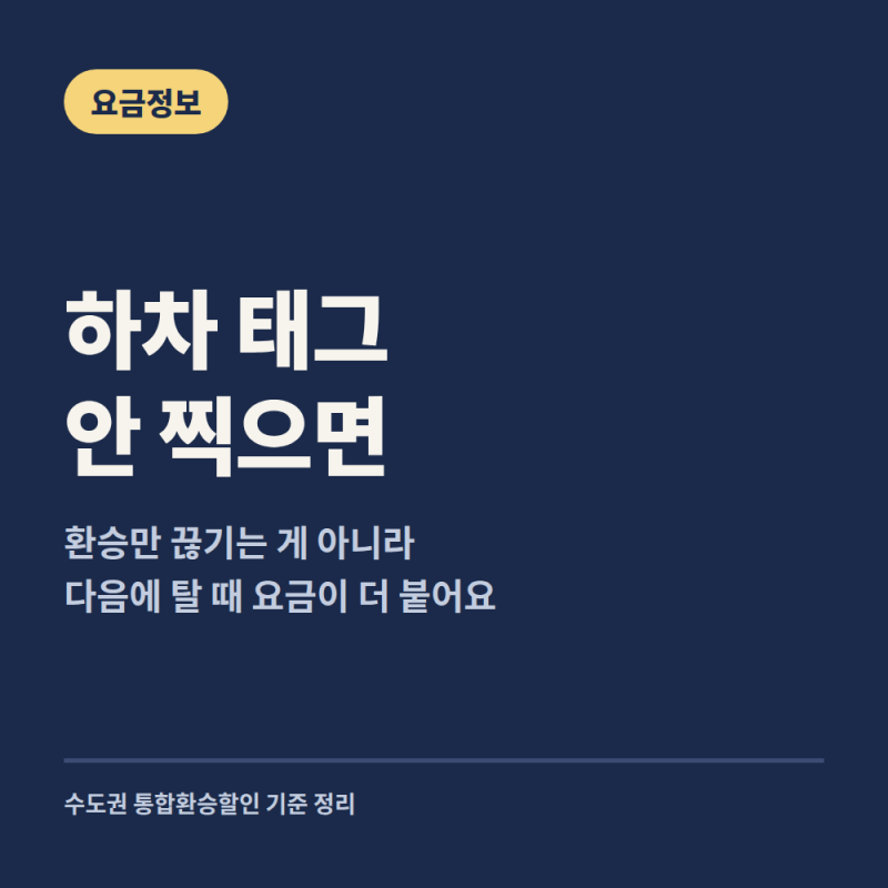 대중교통 환승할인 안 되는 경우, 하차 태그부터 확인하자