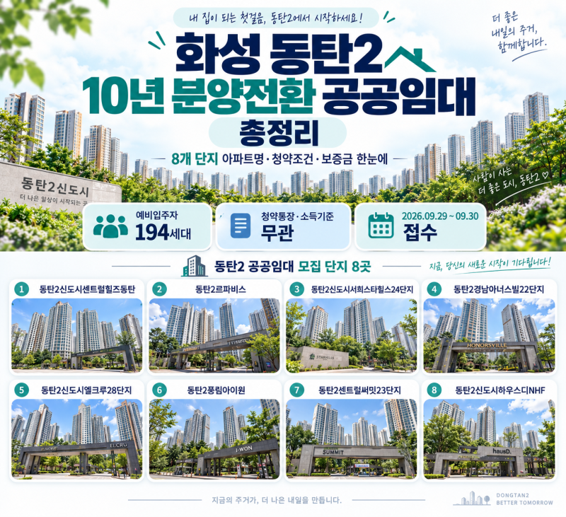 화성 동탄2 10년 분양전환 공공임대 모집! 청약조건·보증금·분양전환 시기 총정리