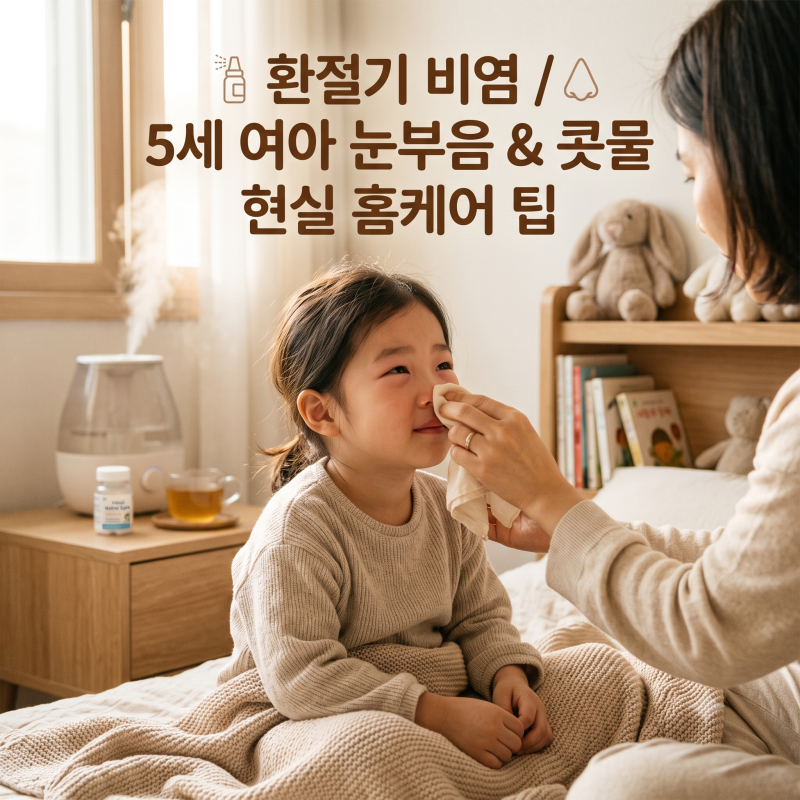 콧물,눈부음 환절기 유아 비염 알레르기 증상 구별법