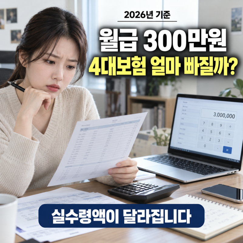 4대보험 계산기, 월급 300만원이면 얼마 빠질까? 2026 요율까지