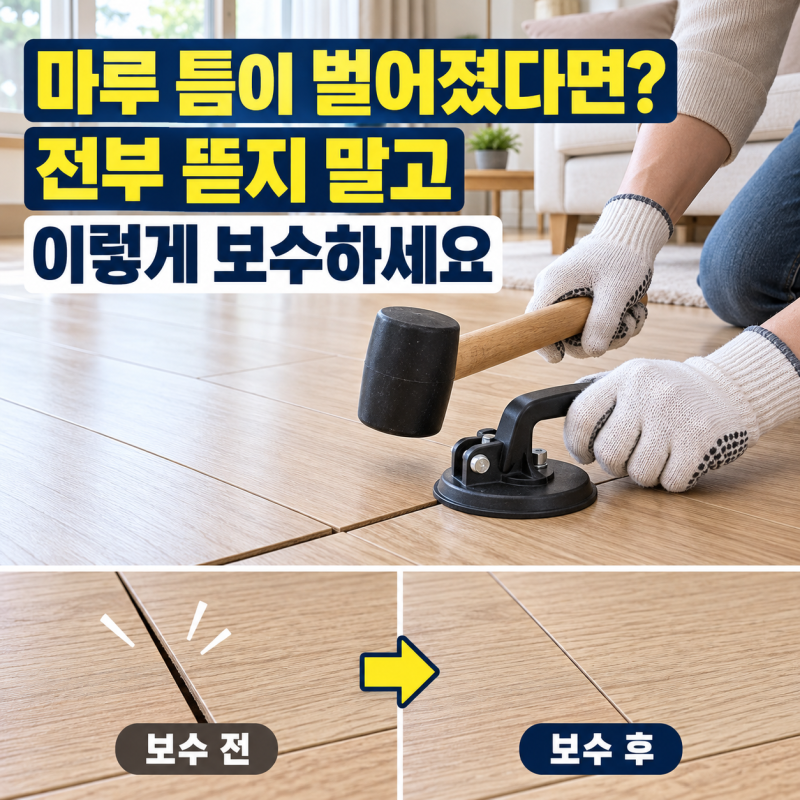 마루 틈이 벌어졌다면? 전부 뜯지 말고 이렇게 보수하세요