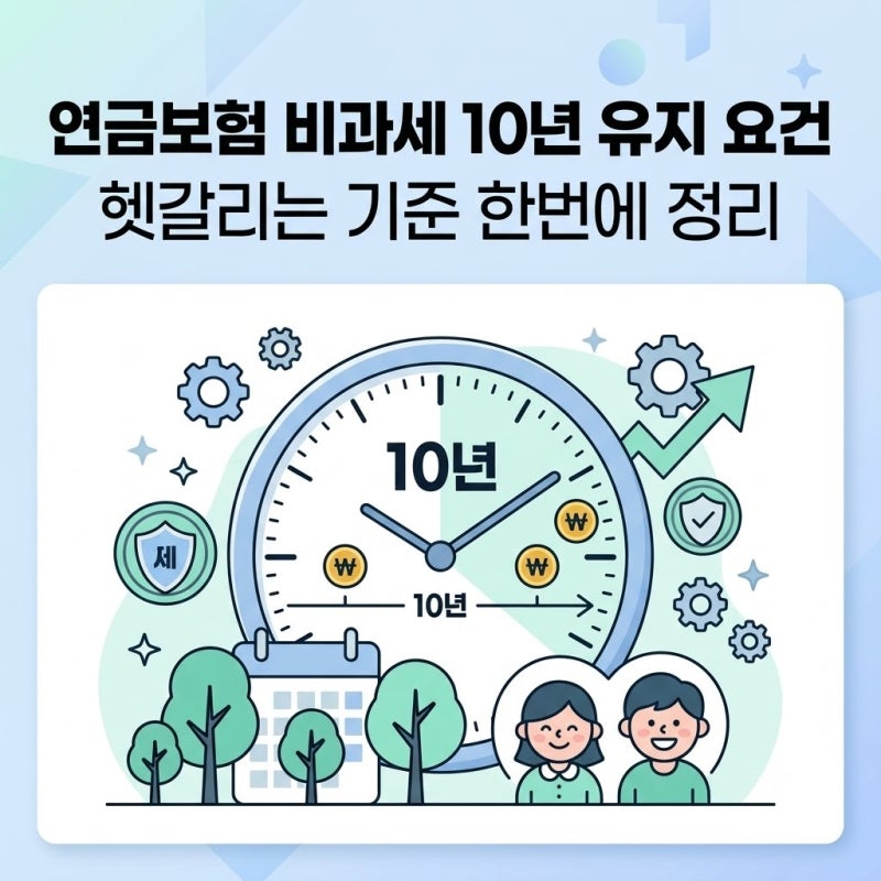연금보험 비과세 10년 유지 요건, 헷갈리는 기준 한번에 정리