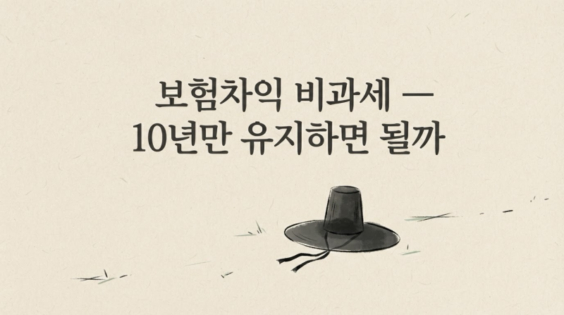 보험차익 비과세 — 10년만 유지하면 될까