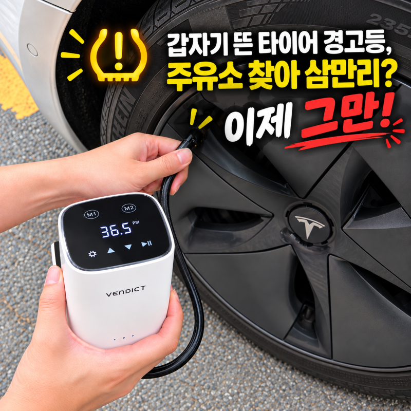 벤딕트 타이어 공기압 주입기 사용후기, 동절기대비, 장거리 운전 전 공기압 셀프 점검 정보