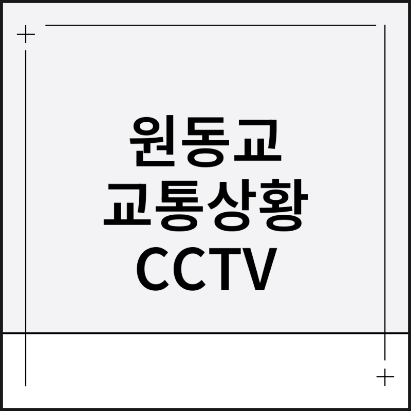 원동교 실시간 교통상황 CCTV 사고통제 확인방법