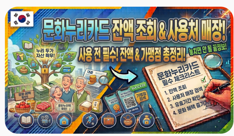 문화누리카드 잔액조회 사용처 매장, 이렇게 확인하세요