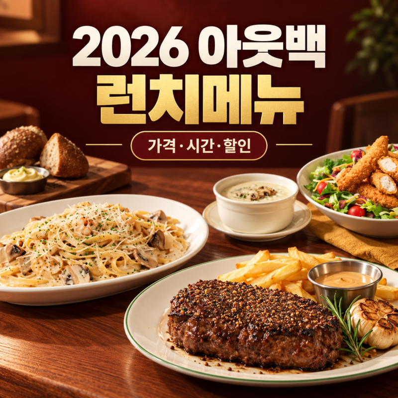 2026 아웃백 런치메뉴 가격·시간 총정리｜주말 적용과 할인 꿀팁