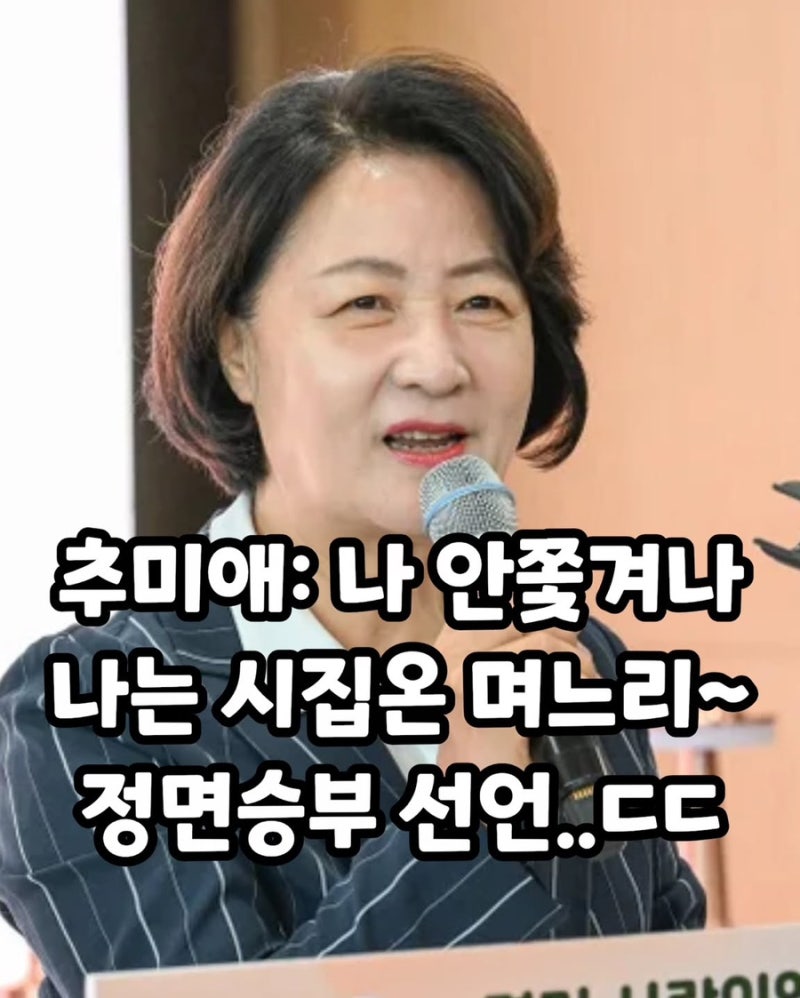 내로남불의 정수 “자칭 보수”의 어머니 추미애