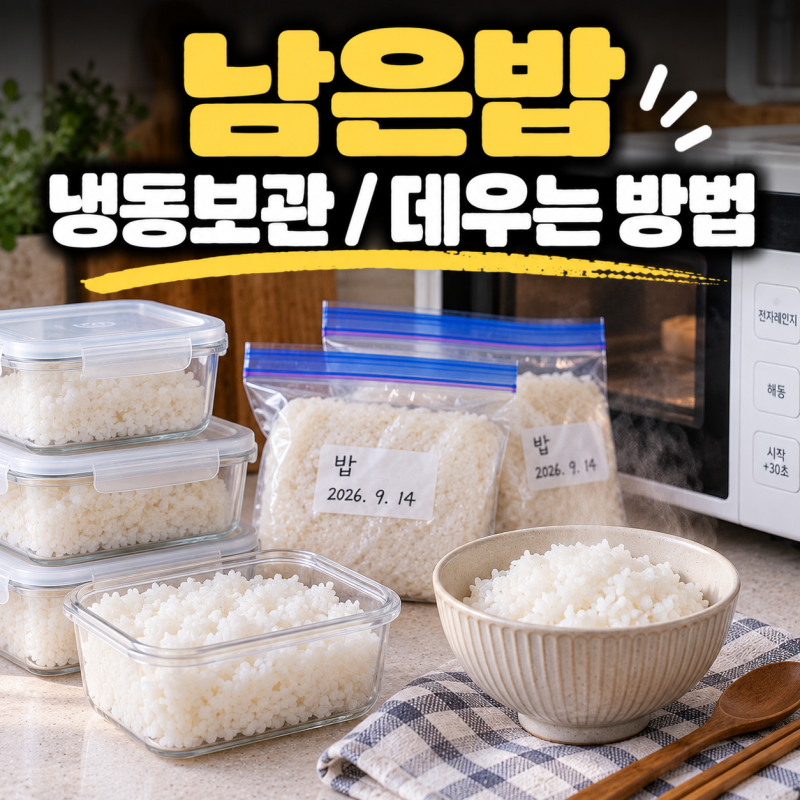 남은 밥 냉동보관하는 법, 맛 떨어지지 않게 데우는 방법