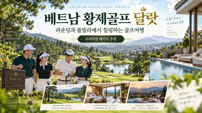 베트남 황제골프 달랏에서 즐기는 라운딩과 풀빌라 힐링 골프여행