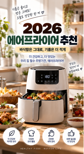 2026 에어프라이어 추천｜한국소비자원 9종 비교, 조리성능·소음·전기세까지
