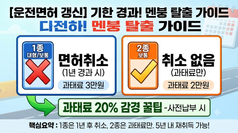 운전면허 갱신 기간 경과 시 과태료 감경 방법 및 면허 취소 시 재취득 구제 가이드