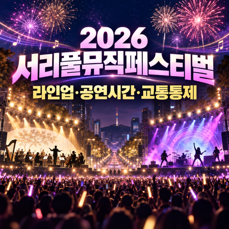 2026 서리풀뮤직페스티벌 자우림·이승윤 라인업·공연시간·교통통제 총정리