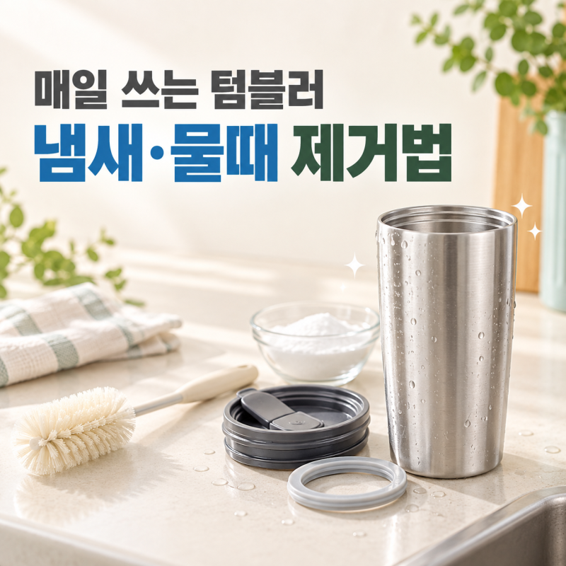 스텐 텀블러 세척법 총정리｜물때·커피 얼룩까지 깨끗하게