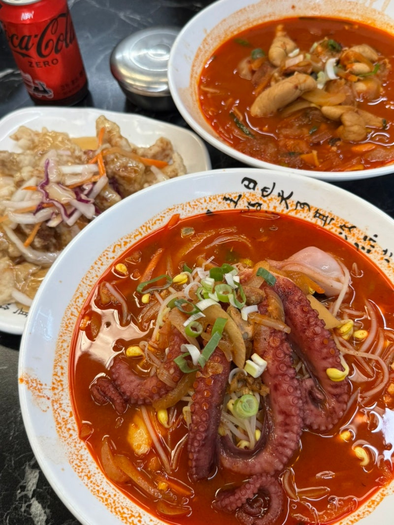 [인천 짬뽕]인천 얼큰한 짬뽕 맛집 돌문어짬뽕 알짬뽕 내돈내산 바삭한 탕수육까지