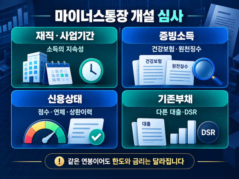 마이너스통장 개설 조건·서류, 은행 앱 열기 전 5가지