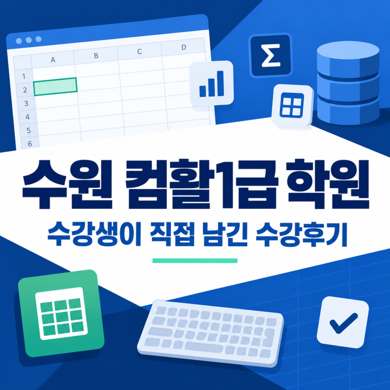 수원 컴활1급 학원 수강후기｜컴활2급 취득 후 1급에 도전한다면