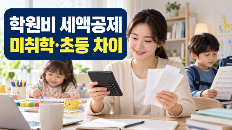 학원비 세액공제 받을 수 있을까? 미취학·초등학생 차이｜한도·카드공제·서류 총정리