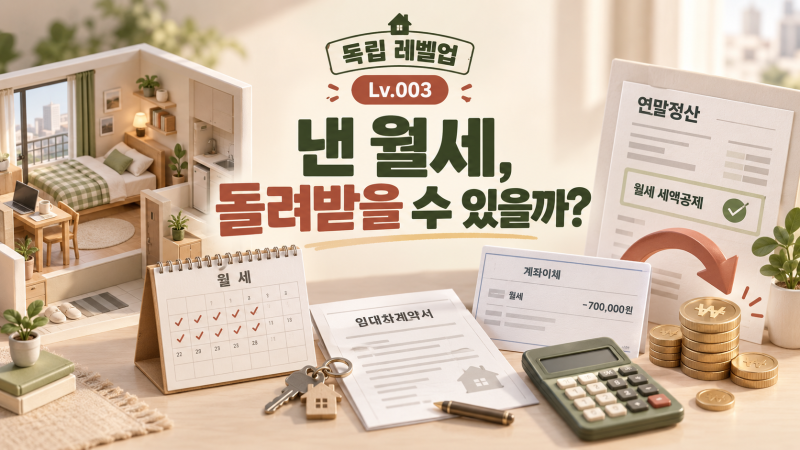 독립 레벨업 Lv.003낸 월세, 돌려받을 수 있을까? 월세 세액공제 총정리