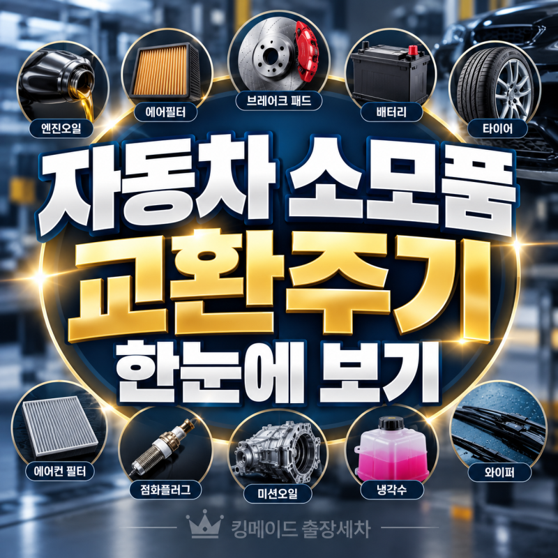 자동차 소모품 교환주기 표 한눈에 보기｜엔진오일·미션오일·브레이크·냉각수 총정리