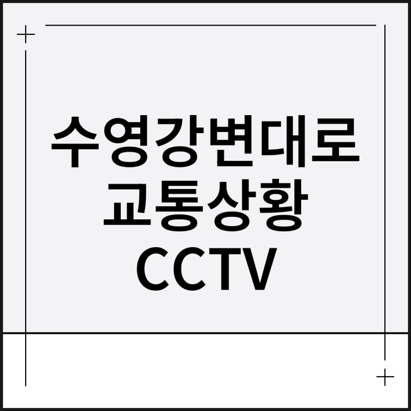 수영강변대로 실시간 교통상황 CCTV 사고통제 확인방법
