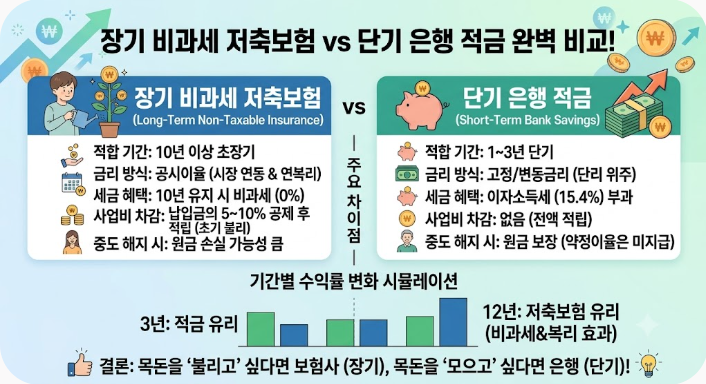 [재테크 비교] 보험사 비과세 상품 vs 은행 적금! 공시이율의 함정과 절세 혜택 완벽 정리