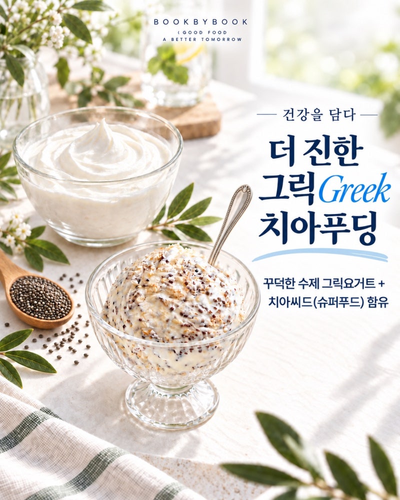[건강을 담다] 북바이북 '더 진한 그릭Greek 치아푸딩 ｜그릭요거트 효능, 치아씨드 효능, 건강....