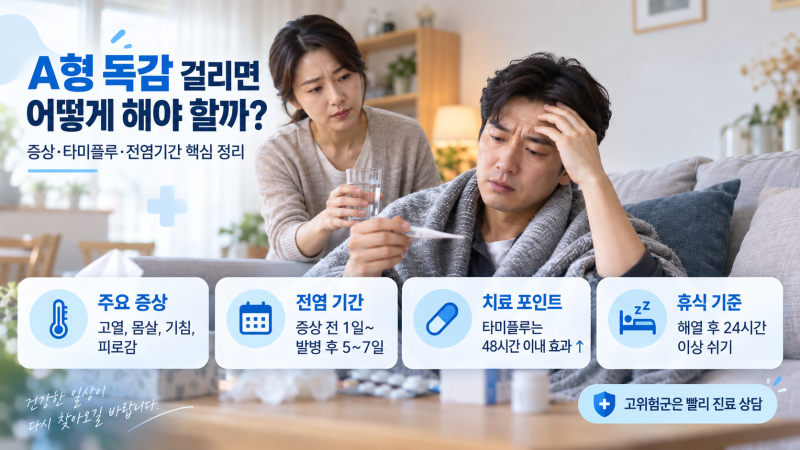 A형 독감 걸리면 어떻게 해야 할까?...증상·타미플루·전염기간·등교·출근 기준 정리