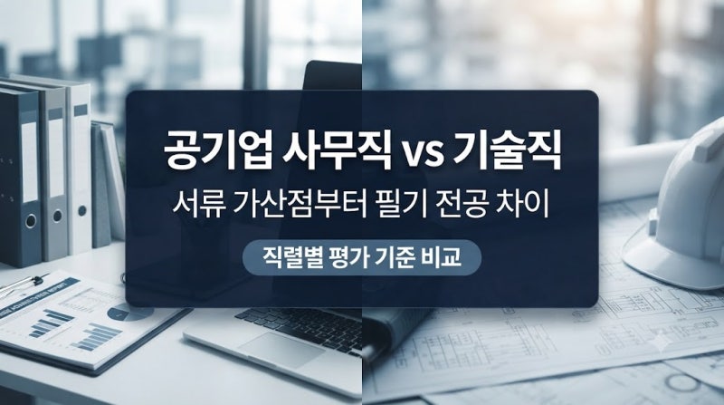 공기업 사무직과 기술직, 같은 회사라도 준비가 다른 이유와 평가 기준