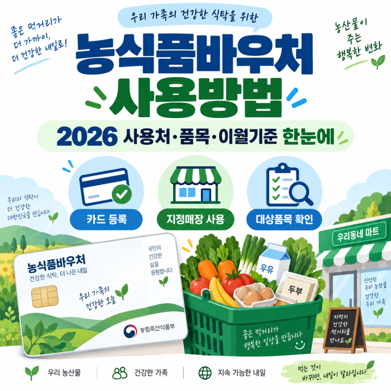 농식품바우처, 마트에서 그냥 긁으면 될까? 사용법 정리