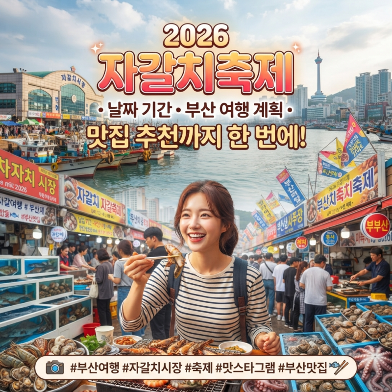 2026 자갈치축제 날짜 기간 부산 여행 계획과 맛집 추천까지 한 번에