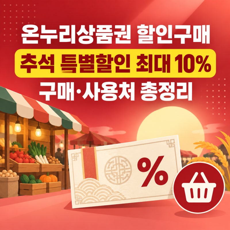 온누리상품권 할인 구매·사용법 2026 | 9월 16~20일 추석 10% 할인, 디지털온누리 총정리