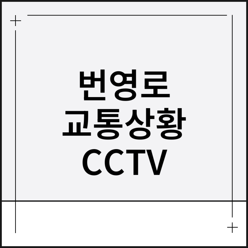 번영로 실시간 교통상황 CCTV 사고통제 확인방법