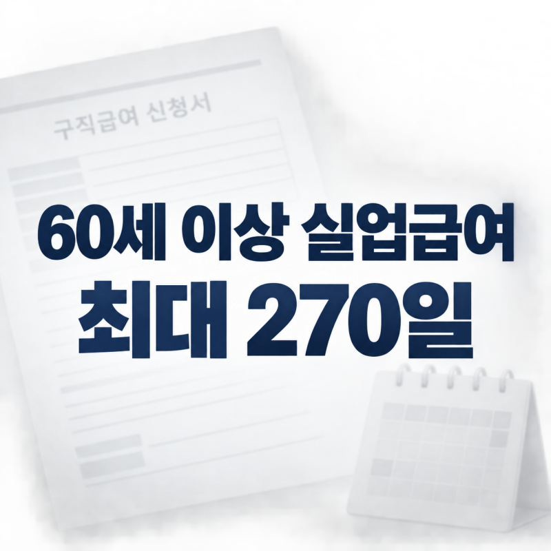 60세 이상 실업급여 기간 | 가입기간별 120~270일, 몇 개월 받을까?